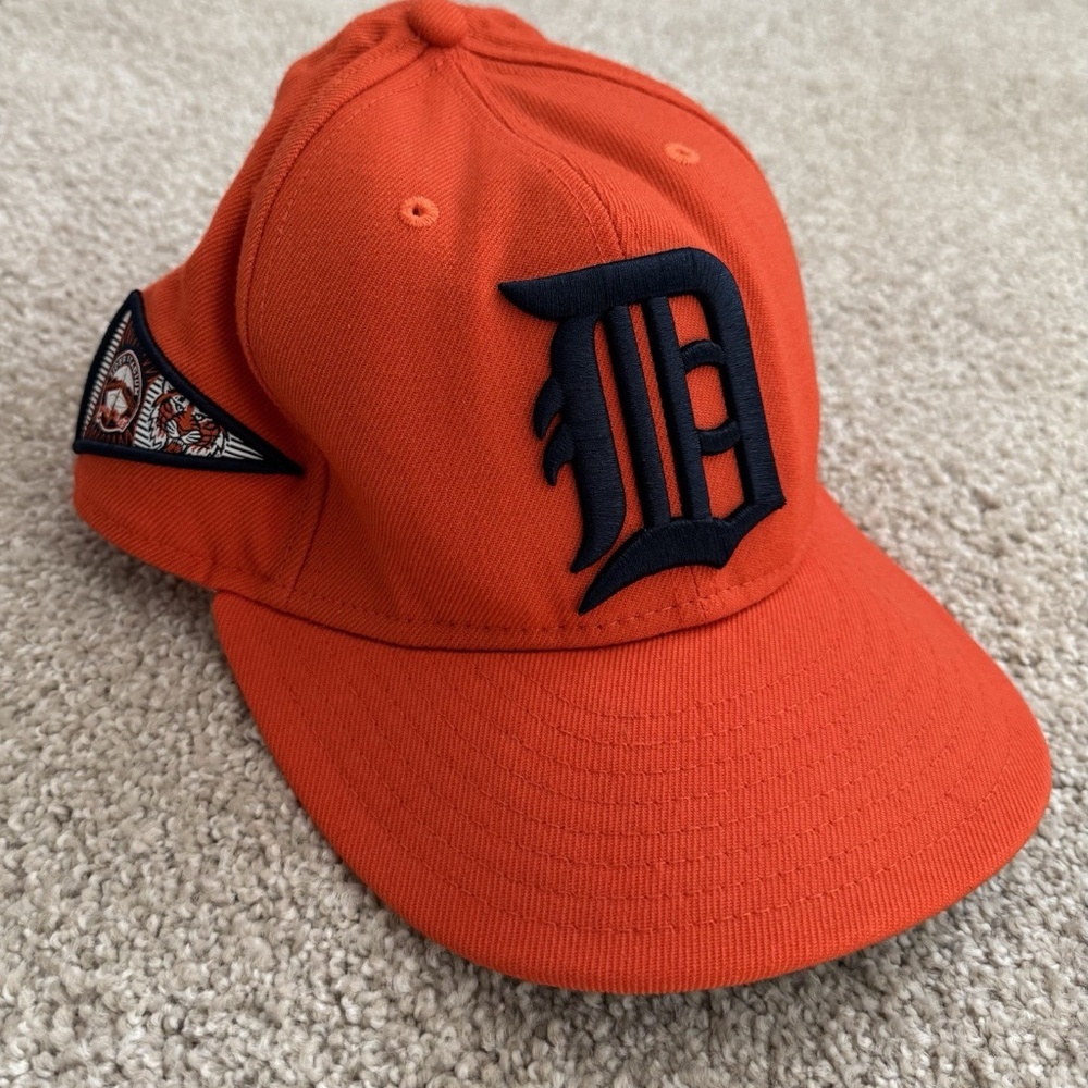 New Era 59FIFTY Cooperstown Collection Detroit Tigers Orange Cap Size 7 1/8